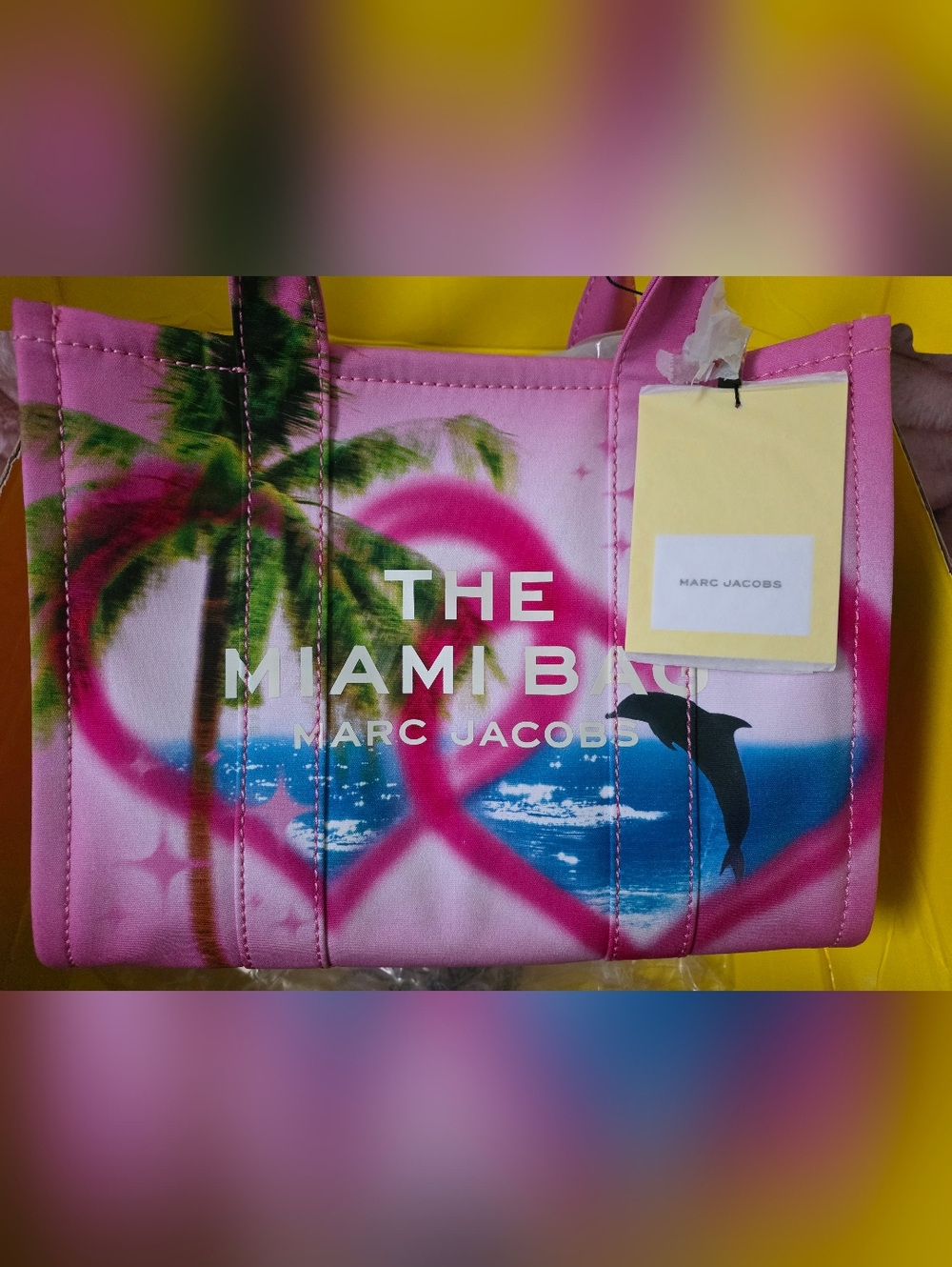 Marc Jacobs Miami City Tote NWT Limited Edition Pink Beach Graphic